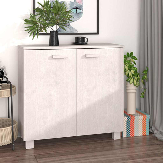 vidaXL Ντουλάπι HAMAR Λευκό 85 x 35 x 80 εκ. από Μασίφ Ξύλο Πεύκου