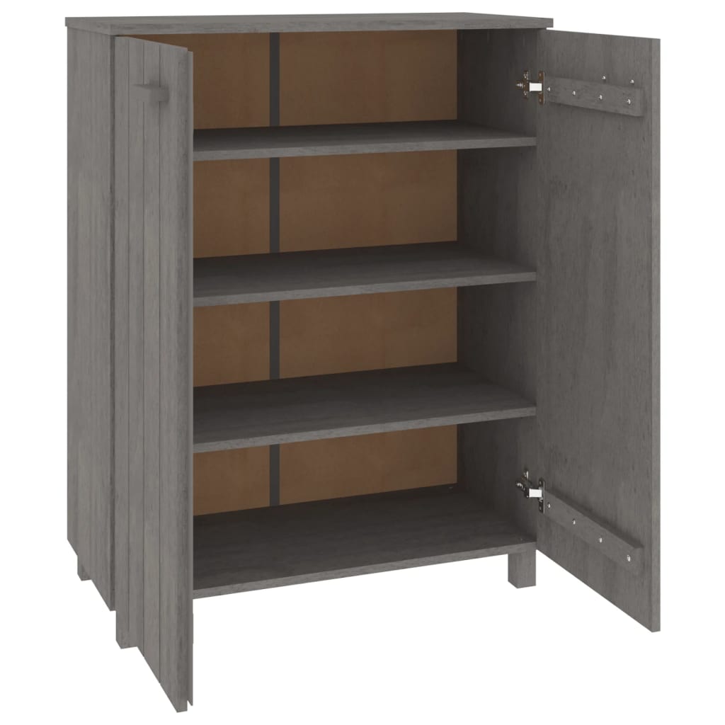 vidaXL Παπουτσοθήκη HAMAR Αν. Γκρι 85x40x108 εκ. Μασίφ Ξύλο Πεύκου
