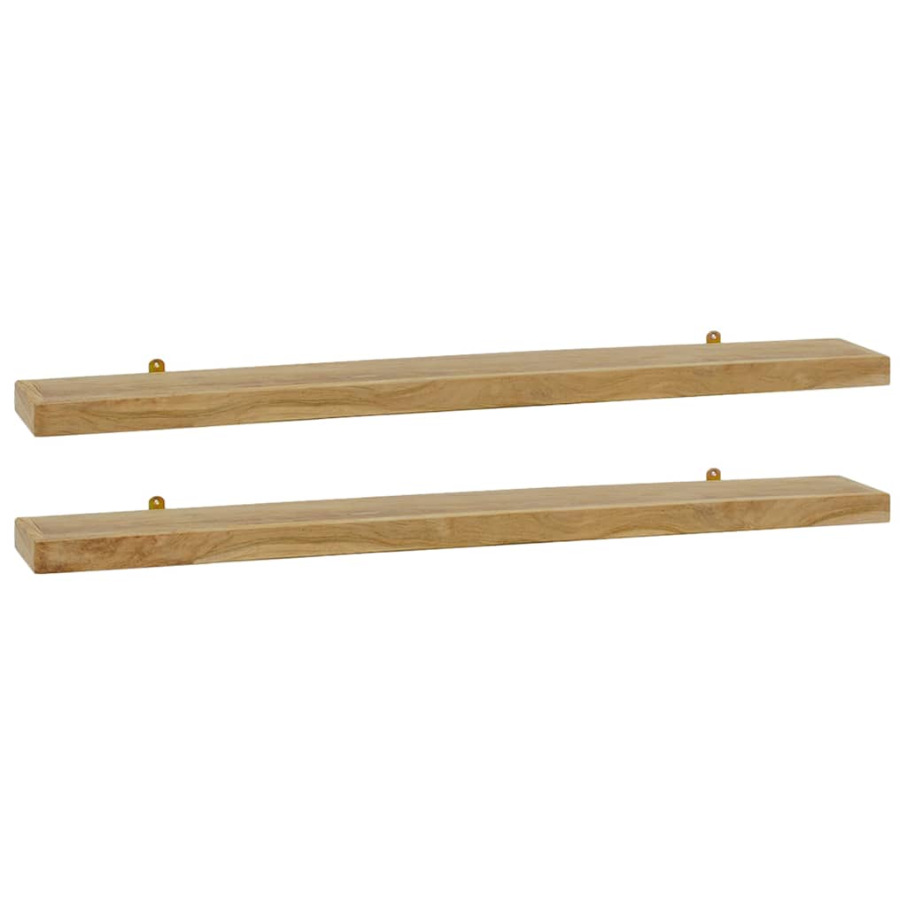 vidaXL Ράφια Τοίχου 2 τεμ. 110 x 15 x 4 εκ. από Μασίφ Ξύλο Teak