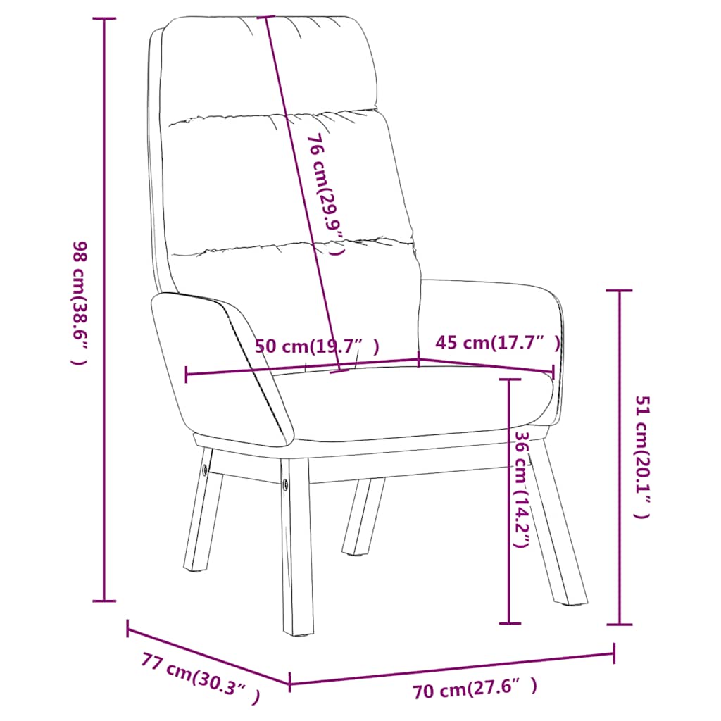 vidaXL Πολυθρόνα Relax Σκούρο Γκρι Υφασμάτινη