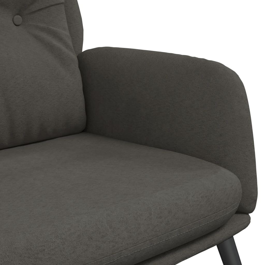 vidaXL Πολυθρόνα Relax Σκούρο Γκρι από Συνθετικό Καστόρι