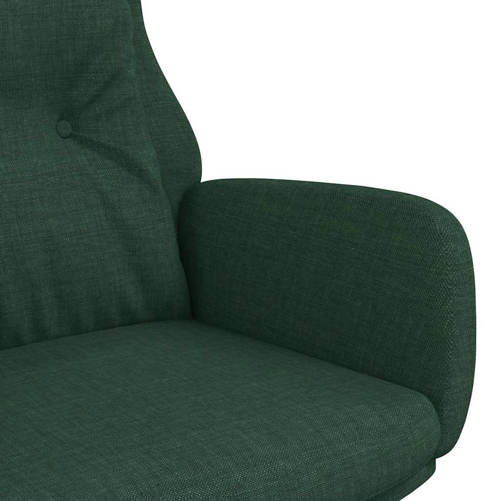 vidaXL Πολυθρόνα Relax Σκούρο Πράσινο Υφασμάτινη