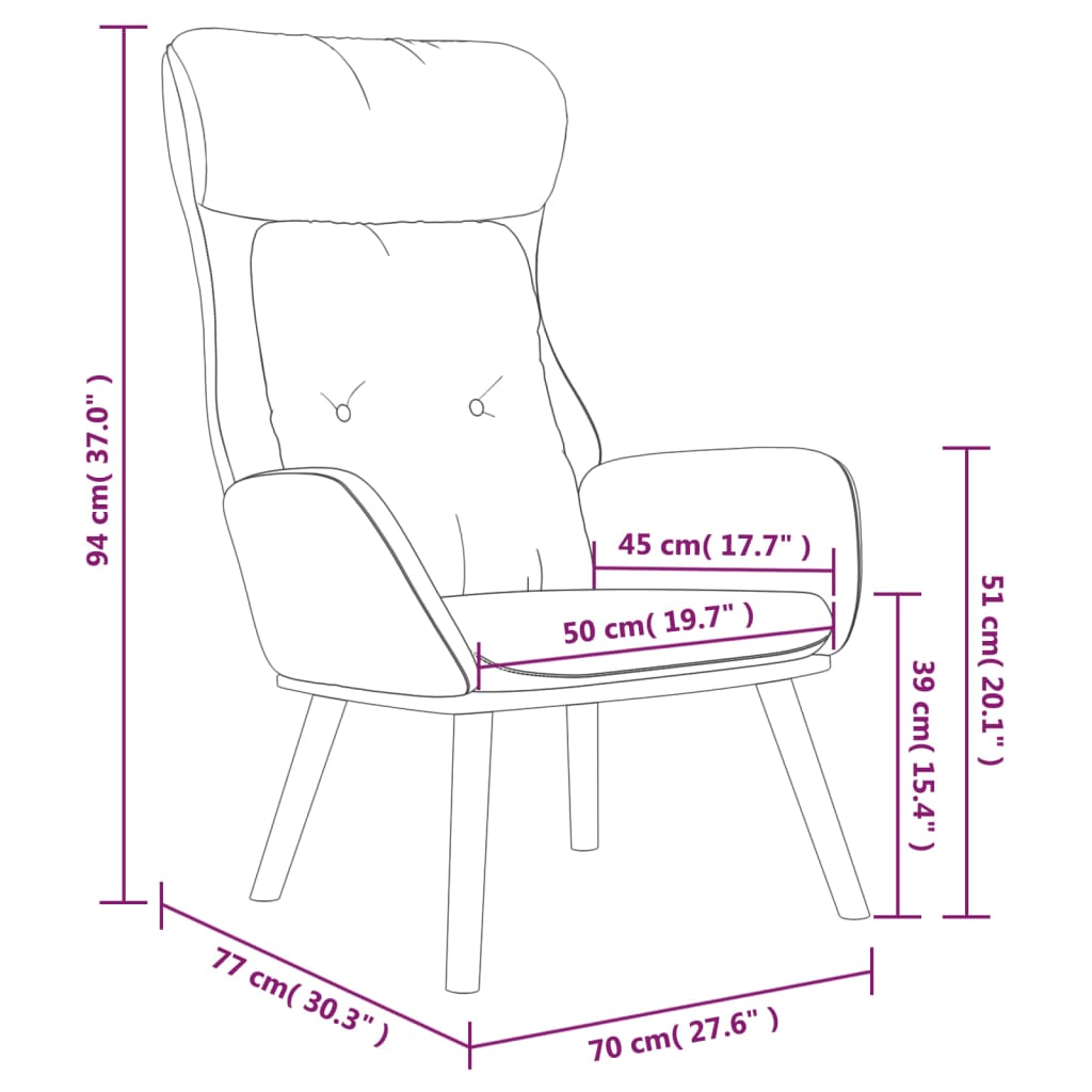 vidaXL Πολυθρόνα Relax Κρεμ από Ύφασμα και PVC