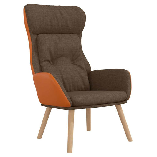vidaXL Πολυθρόνα Relax Καφέ από Ύφασμα και PVC
