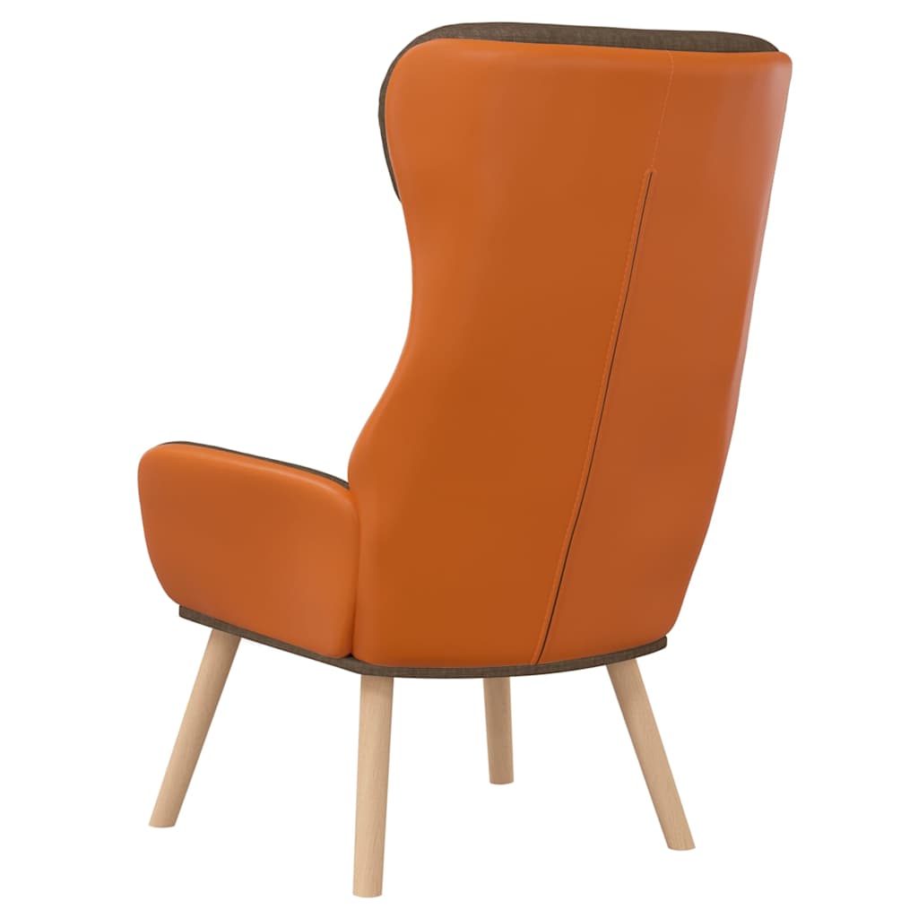 vidaXL Πολυθρόνα Relax Καφέ από Ύφασμα και PVC