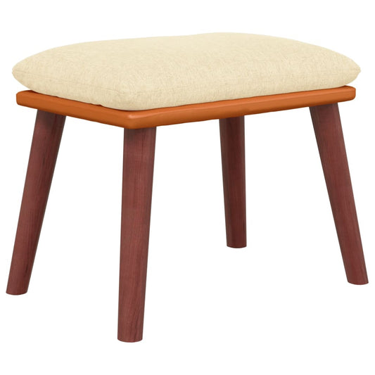 vidaXL Υποπόδιο Κρεμ 45x29,5x35 εκ. Ύφασμα & Συνθετικό Δέρμα
