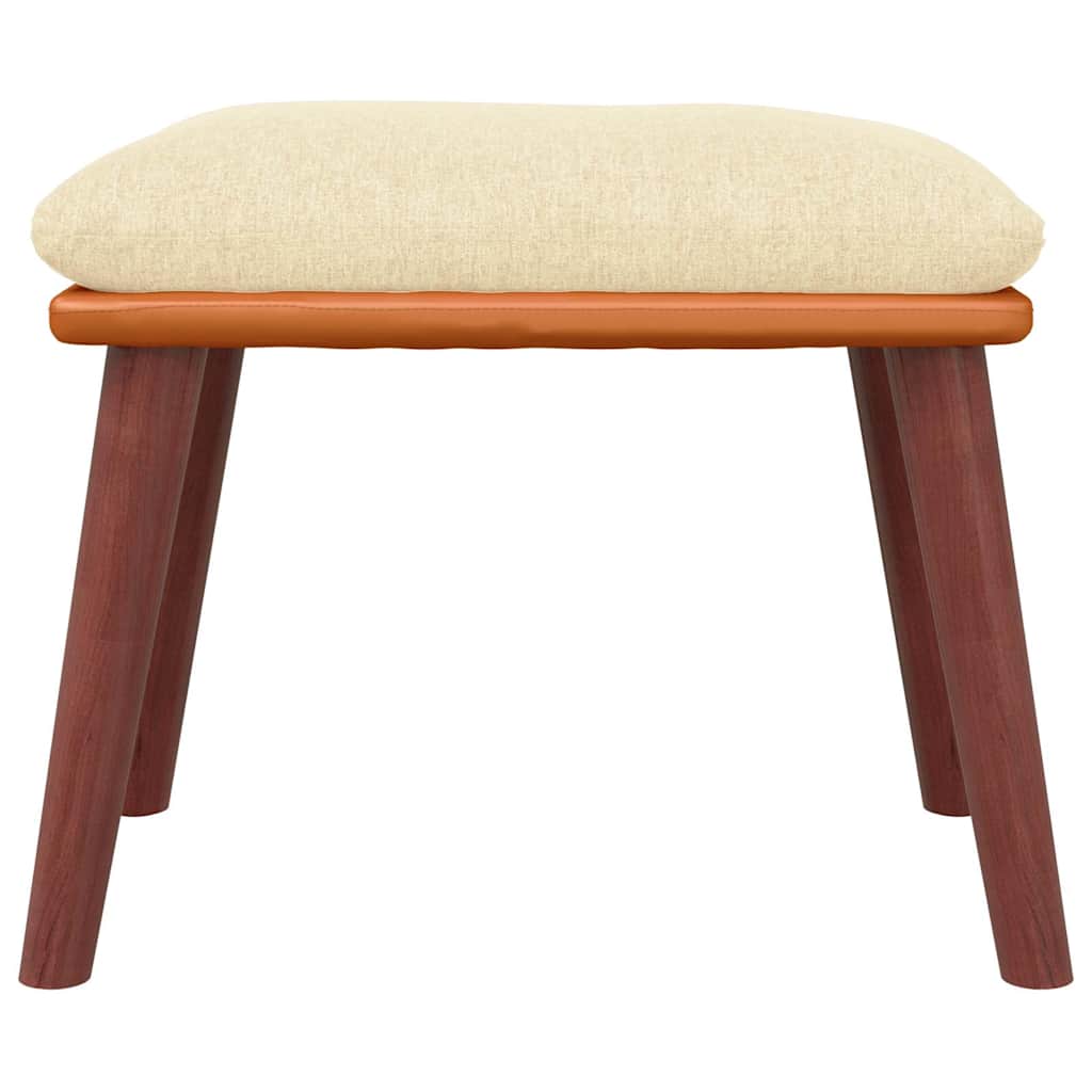 vidaXL Υποπόδιο Κρεμ 45x29,5x35 εκ. Ύφασμα & Συνθετικό Δέρμα