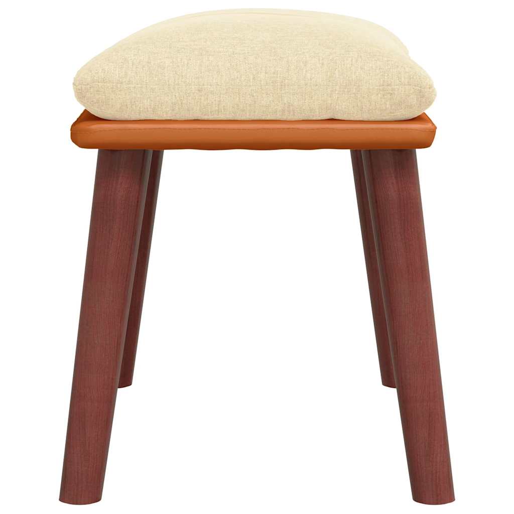 vidaXL Υποπόδιο Κρεμ 45x29,5x35 εκ. Ύφασμα & Συνθετικό Δέρμα