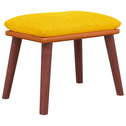 vidaXL Υποπόδιο Μουσταρδί 45x29,5x35 εκ. Ύφασμα & Συνθετικό Δέρμα