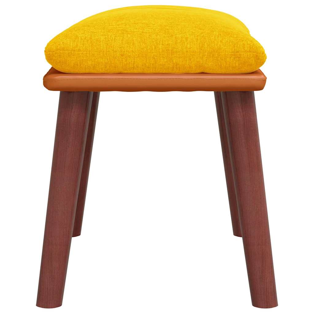 vidaXL Υποπόδιο Μουσταρδί 45x29,5x35 εκ. Ύφασμα & Συνθετικό Δέρμα