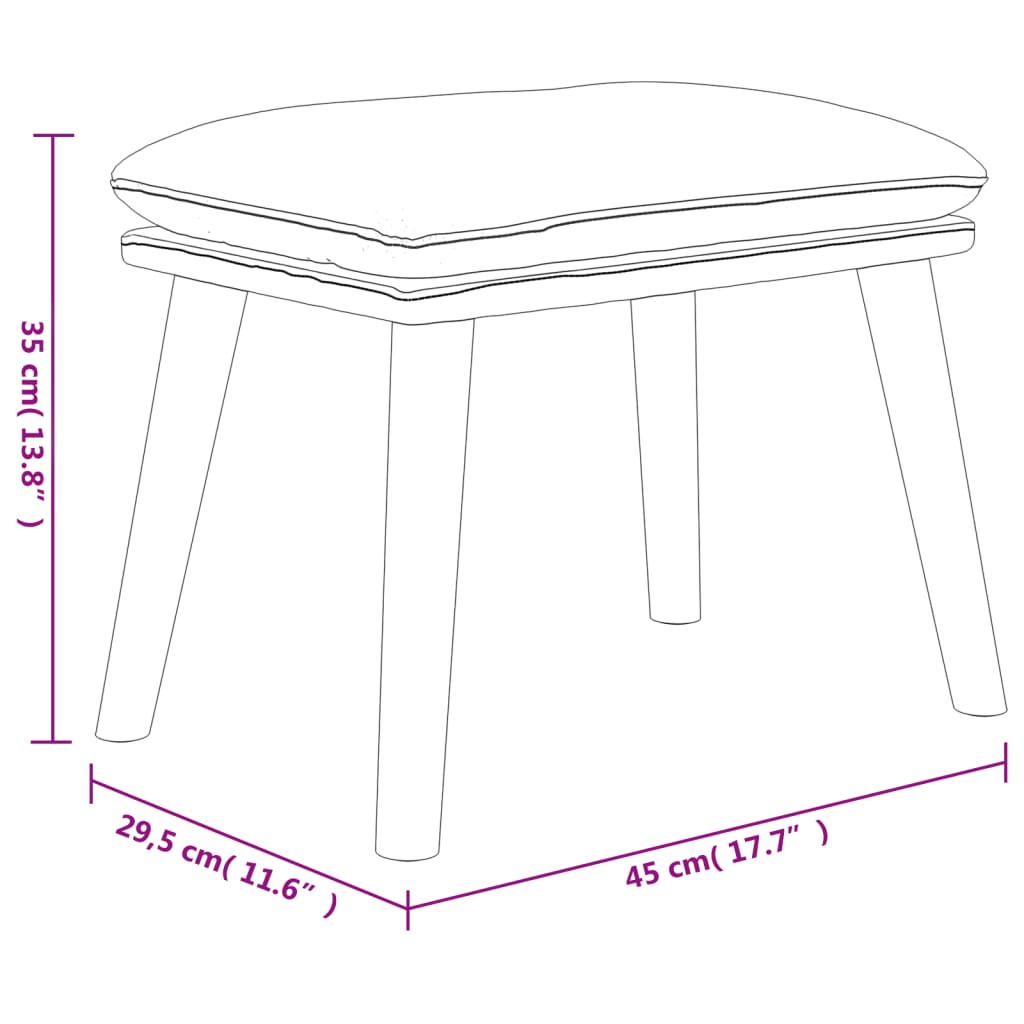 vidaXL Υποπόδιο Καφέ 45x29,5x35 εκ. από Συνθετικό Δέρμα