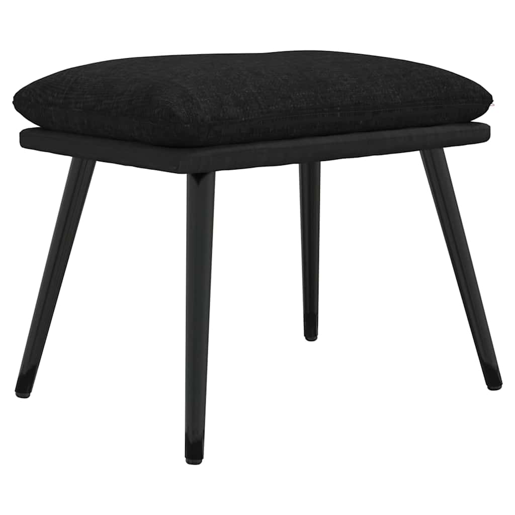 vidaXL Υποπόδιο Μαύρο 45x29,5x35 εκ. Ύφασμα & Συνθετικό Δέρμα