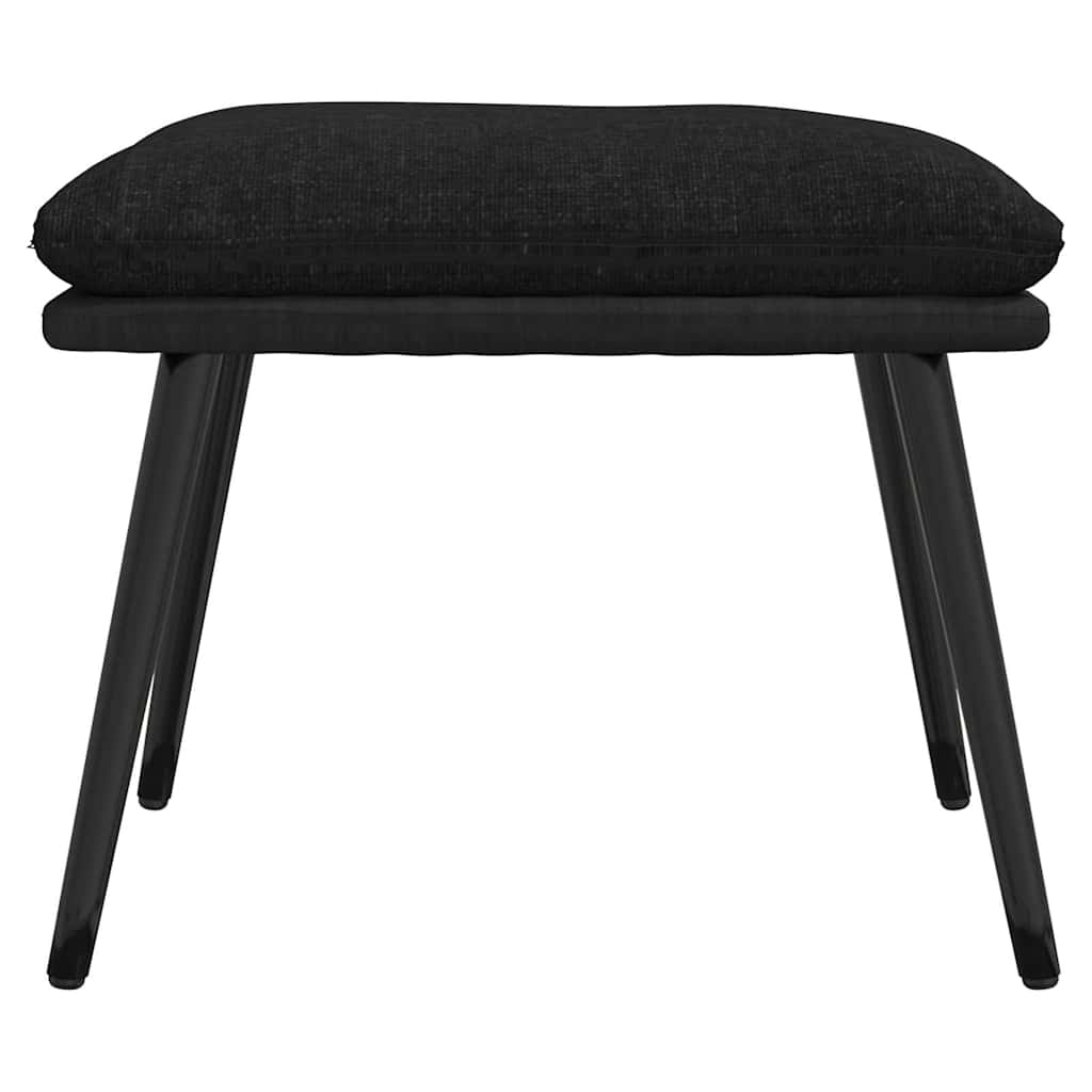 vidaXL Υποπόδιο Μαύρο 45x29,5x35 εκ. Ύφασμα & Συνθετικό Δέρμα