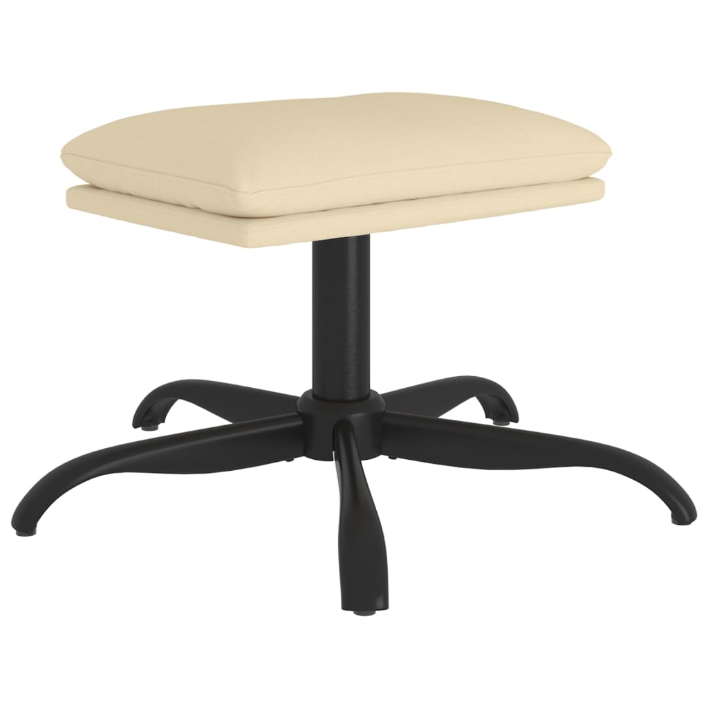 vidaXL Υποπόδιο Κρεμ 60x60x36 εκ. Υφασμάτινο