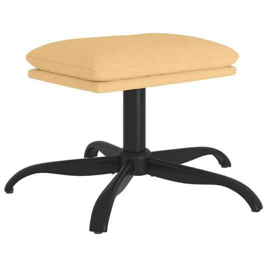 vidaXL Υποπόδιο Κρεμ 60x60x36 εκ. από Ύφασμα Μικροϊνών