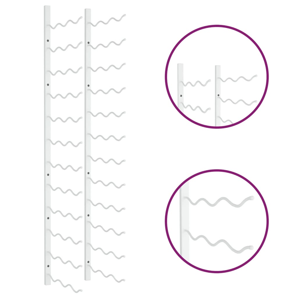 vidaXL Ραφιέρα Κρασιών Τοίχου για 36 Φιάλες Λευκή Σιδερένια