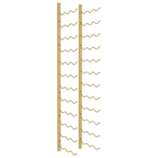 vidaXL Ραφιέρα Κρασιών Τοίχου για 36 Φιάλες Χρυσή Σιδερένια