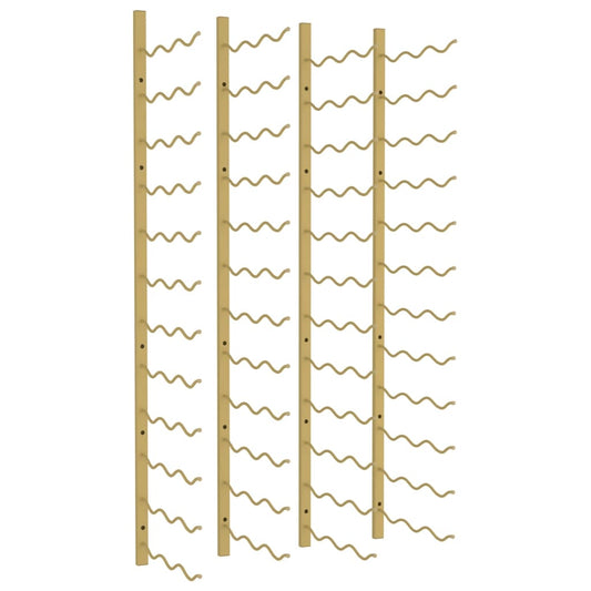 vidaXL Ραφιέρες Κρασιών Τοίχου για 36 Φιάλες 2 τεμ. Χρυσές Σιδερένιες