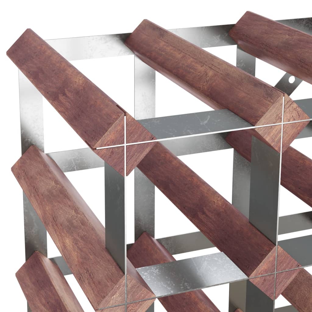 vidaXL Ραφιέρα Κρασιών για 42 Μπουκάλια Καφέ από Μασίφ Ξύλο Πεύκου