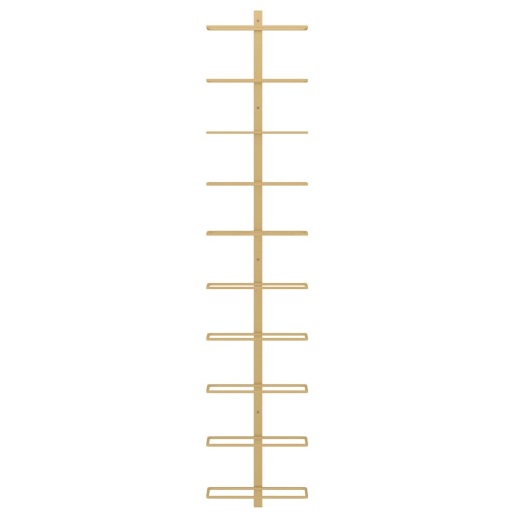 vidaXL Ραφιέρα Κρασιών Τοίχου για 10 Φιάλες Χρυσή Μεταλλική