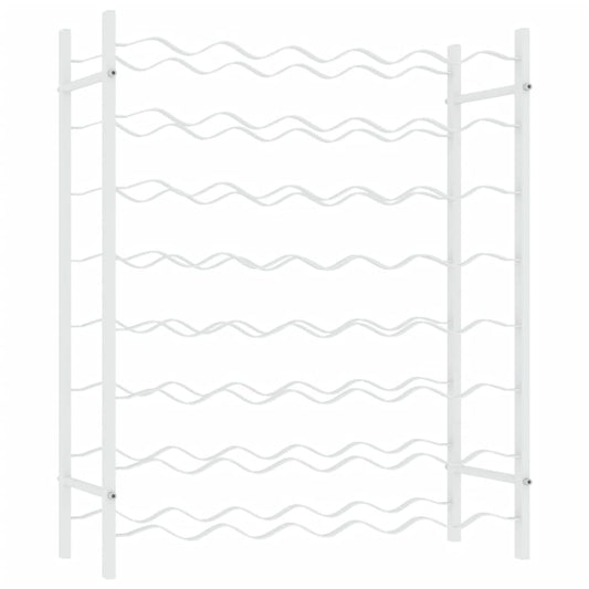 vidaXL Ραφιέρα Κρασιών για 48 Φιάλες Λευκή Μεταλλική