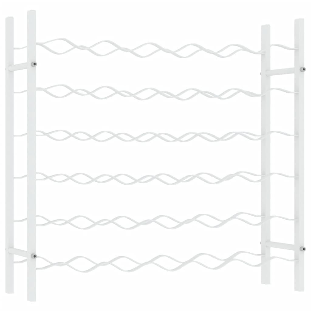 vidaXL Ραφιέρα Κρασιών για 36 Φιάλες Λευκή Μεταλλική