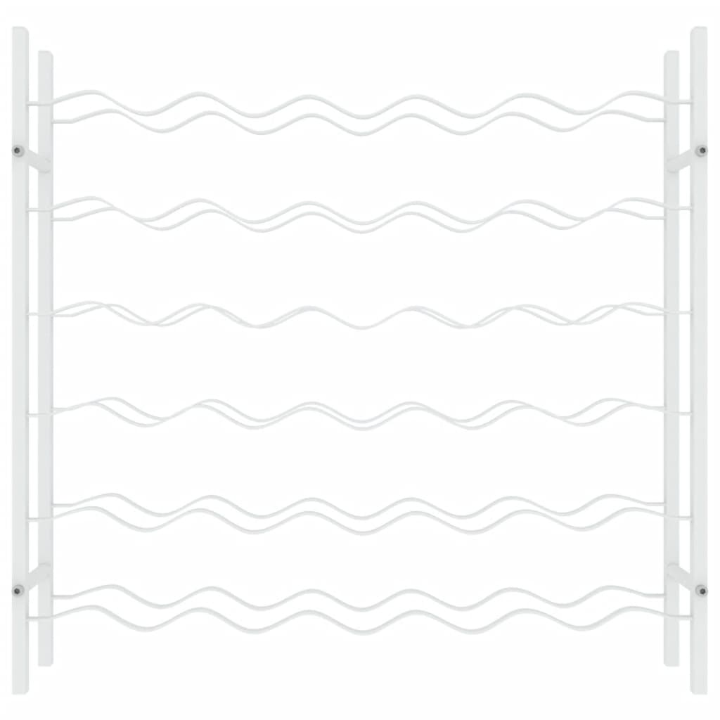 vidaXL Ραφιέρα Κρασιών για 36 Φιάλες Λευκή Μεταλλική