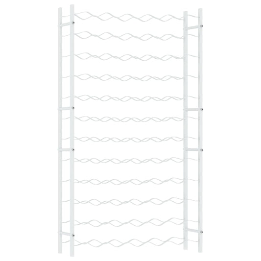 vidaXL Ραφιέρα Κρασιών για 72 Φιάλες Λευκή Μεταλλική