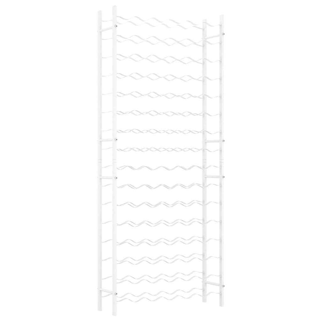 vidaXL Ραφιέρα Κρασιών για 96 Φιάλες Λευκή Μεταλλική