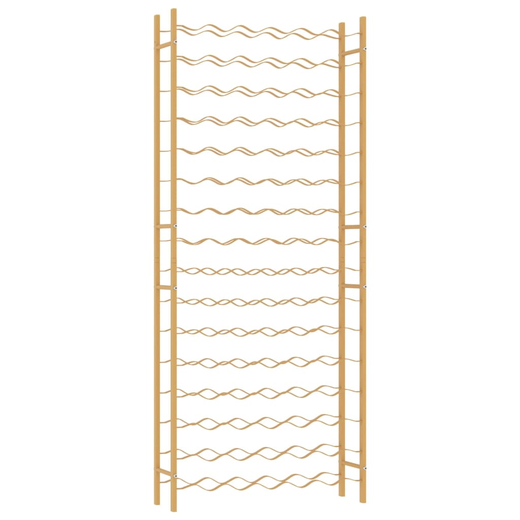 vidaXL Ραφιέρα Κρασιών για 96 Φιάλες Χρυσή Μεταλλική