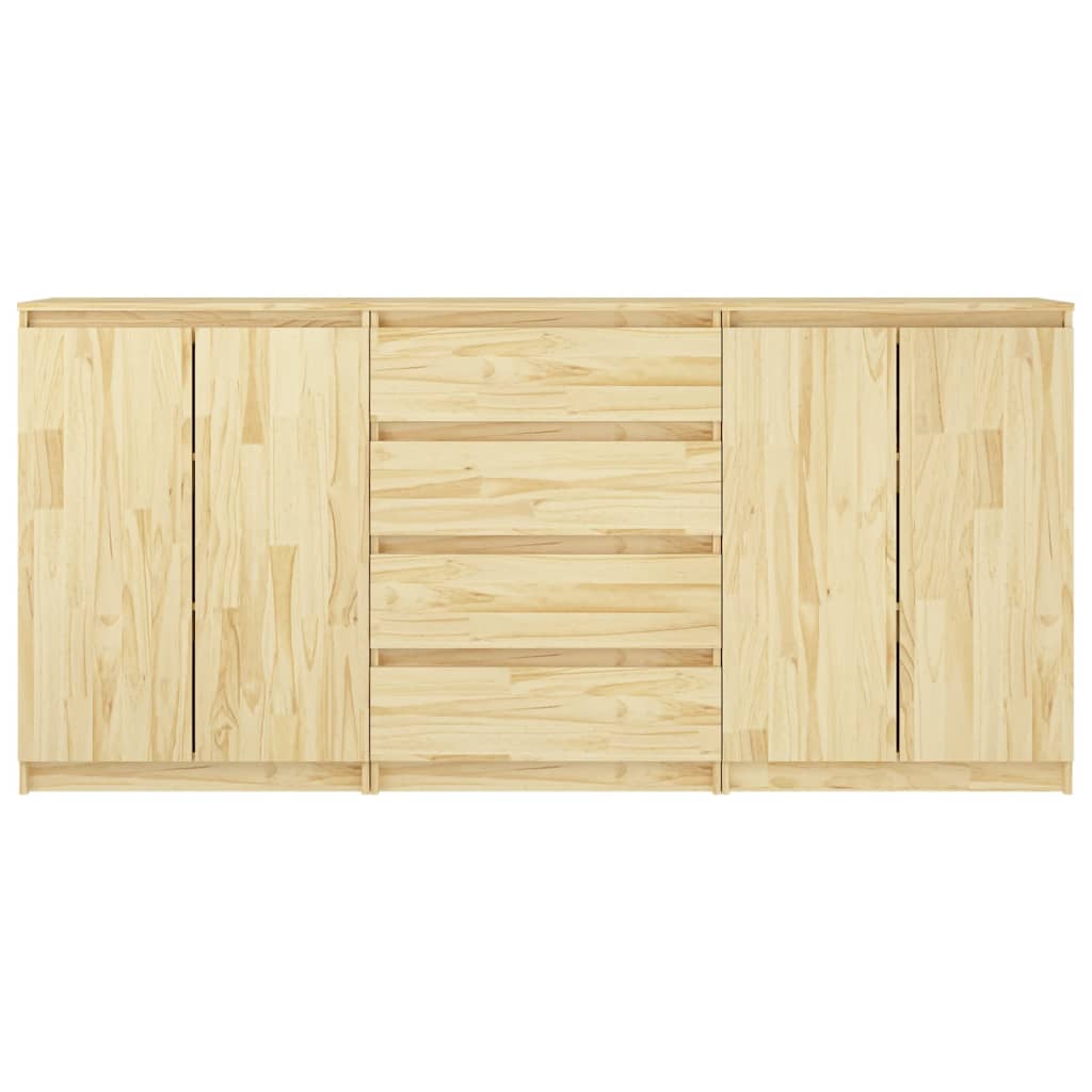 vidaXL Βοηθητικό Ντουλάπι 3 τεμαχίων από Μασίφ Ξύλο Πεύκου