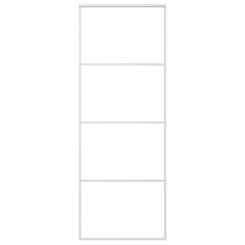 vidaXL Συρόμενη Πόρτα Λευκή 76 x 205 εκ. από Γυαλί ESG / Αλουμίνιο