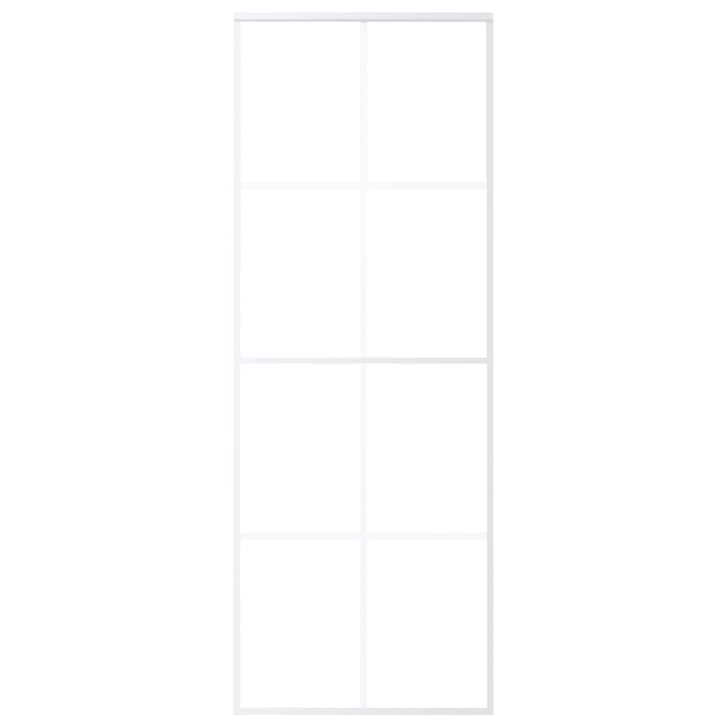 vidaXL Συρόμενη Πόρτα Λευκή 76 x 205 εκ. από Γυαλί ESG / Αλουμίνιο