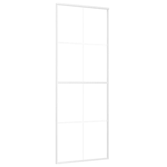 vidaXL Συρόμενη Πόρτα Λευκή Αμμοβολή 76 x 205 εκ. Γυαλί ESG/Αλουμίνιο