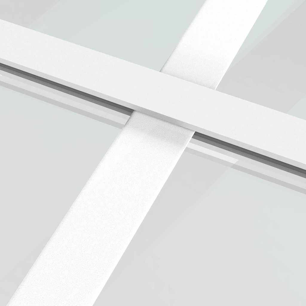 vidaXL Συρόμενη Πόρτα Λευκή Αμμοβολή 102,5x205 εκ. Γυαλί ESG/Αλουμίνιο
