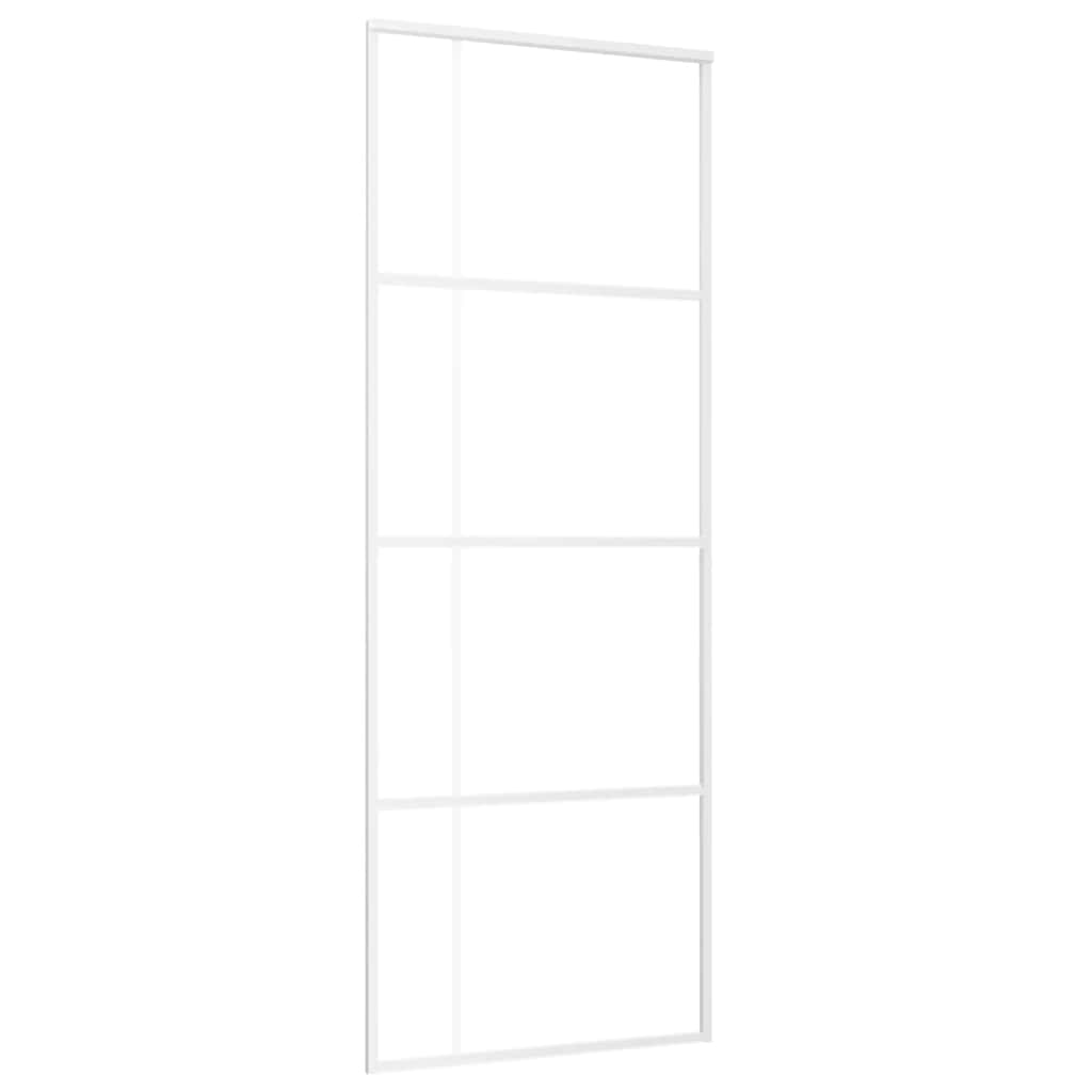 vidaXL Συρόμενη Πόρτα Λευκή 76 x 205 εκ. από Γυαλί ESG / Αλουμίνιο