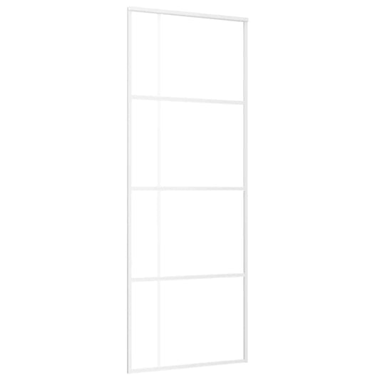 vidaXL Συρόμενη Πόρτα Λευκή 76 x 205 εκ. από Γυαλί ESG / Αλουμίνιο