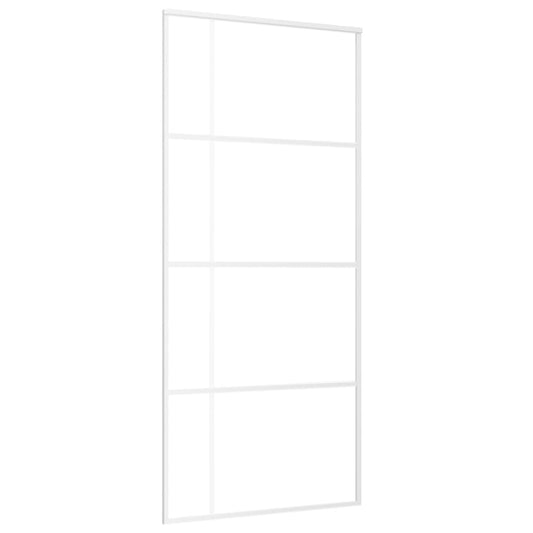 vidaXL Συρόμενη Πόρτα Λευκή 90 x 205 εκ. από Γυαλί ESG / Αλουμίνιο