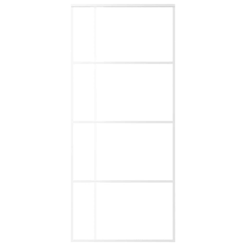 vidaXL Συρόμενη Πόρτα Λευκή 90 x 205 εκ. από Γυαλί ESG / Αλουμίνιο