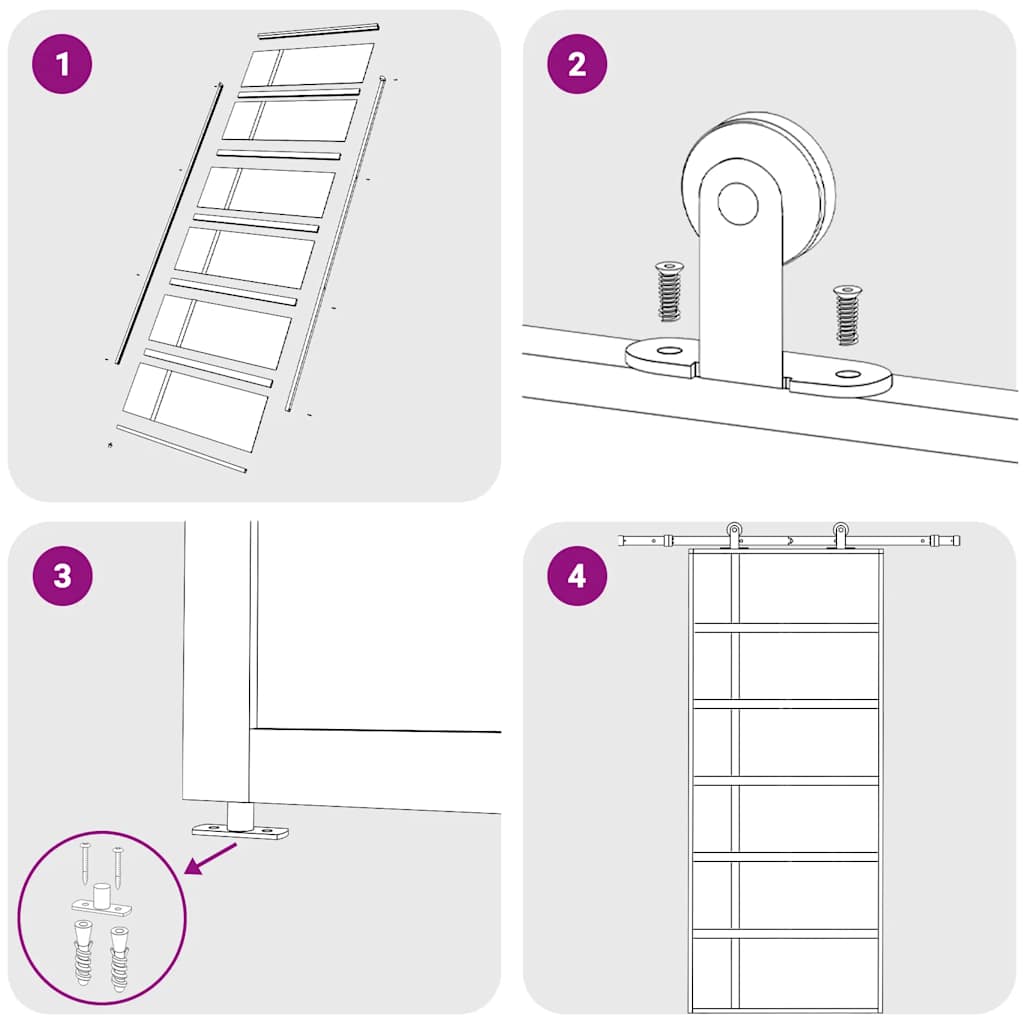 vidaXL Συρόμενη Πόρτα Λευκή 90 x 205 εκ. από Γυαλί ESG / Αλουμίνιο