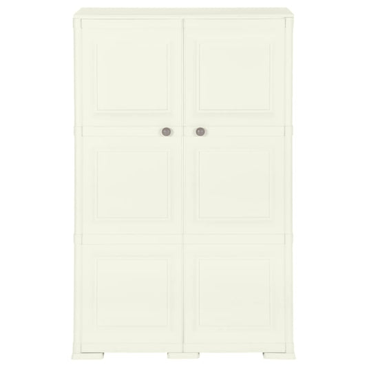 vidaXL Πλαστικό Ντουλάπι Κρεμ Ανοιχτό 79 x 43 x 125εκ. με Σχέδιο Ξύλου
