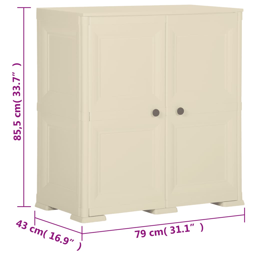 vidaXL Πλαστικό Ντουλάπι Angora Λευκό 79 x 43 x 85,5εκ με Σχέδιο Ξύλου