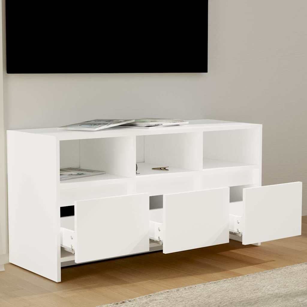 vidaXL Έπιπλο Τηλεόρασης Λευκό 102 x 37,5 x 52,5 εκ. από Επεξ. Ξύλο
