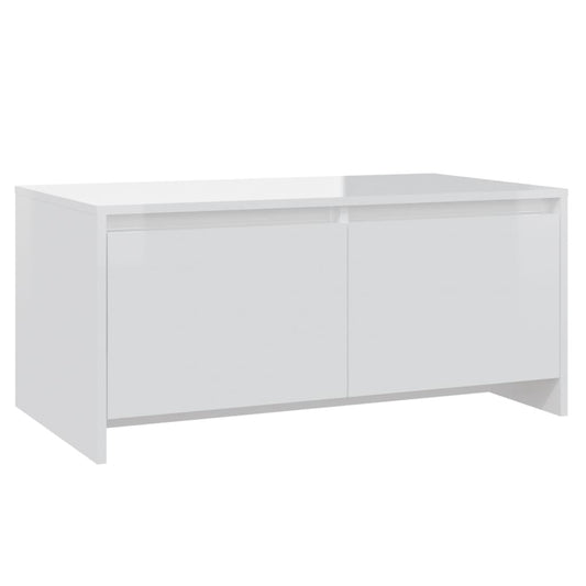 vidaXL Τραπεζάκι Σαλονιού Γυαλ. Λευκό 90x50x41,5 εκ. Επεξεργ. Ξύλο