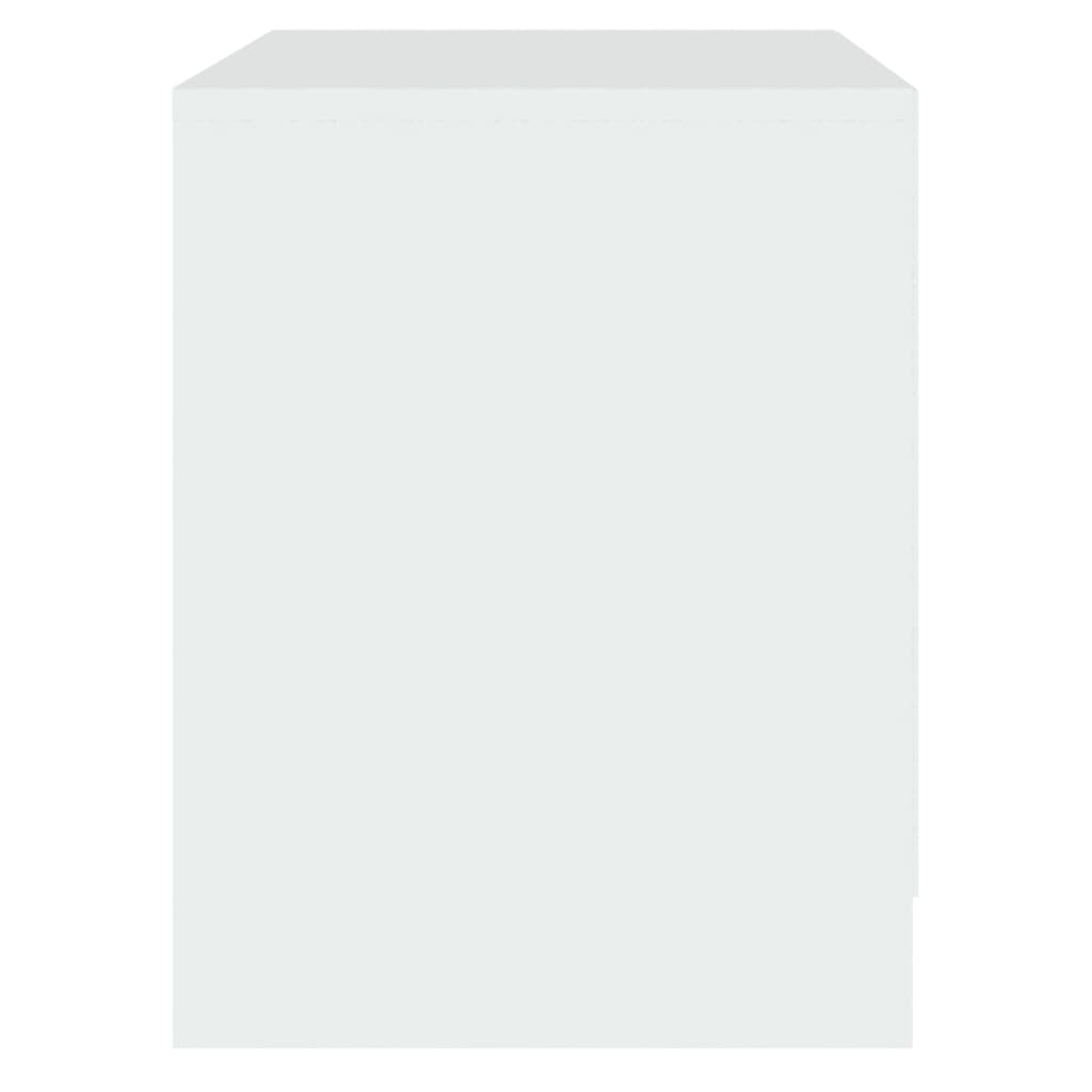 vidaXL Κομοδίνο Λευκό 45 x 34,5 x 44,5 εκ. από Μοριοσανίδα