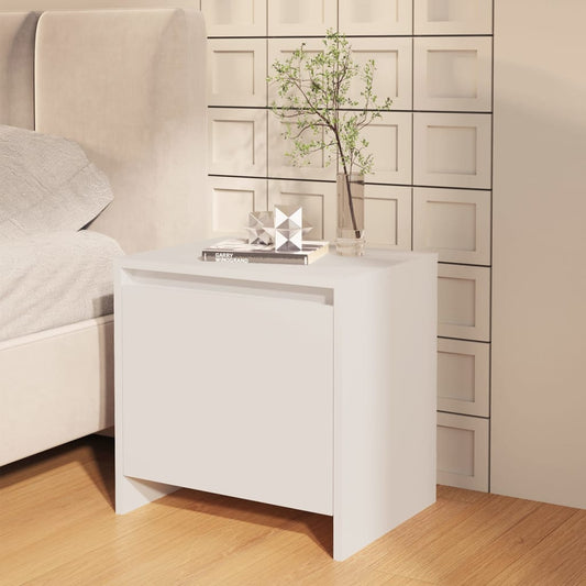 vidaXL Κομοδίνο Λευκό 45 x 34 x 44,5 εκ. από Μοριοσανίδα