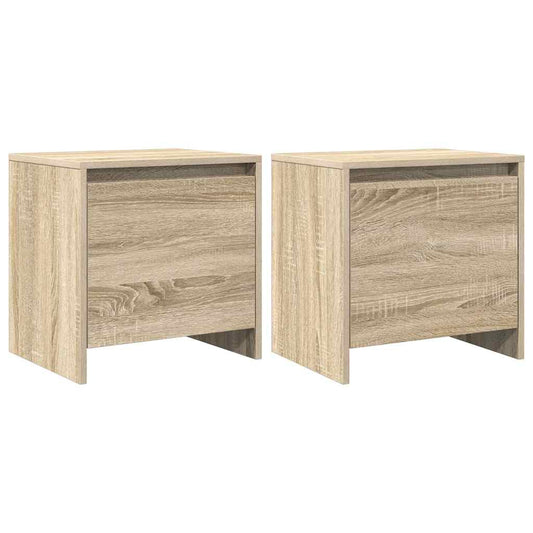 vidaXL Κομοδίνα 2 Τεμ. Sonoma Δρυς 45x34x44,5 εκ. από Επεξ. Ξύλο