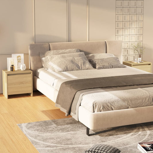 vidaXL Κομοδίνα 2 Τεμ. Sonoma Δρυς 45x34x44,5 εκ. από Επεξ. Ξύλο