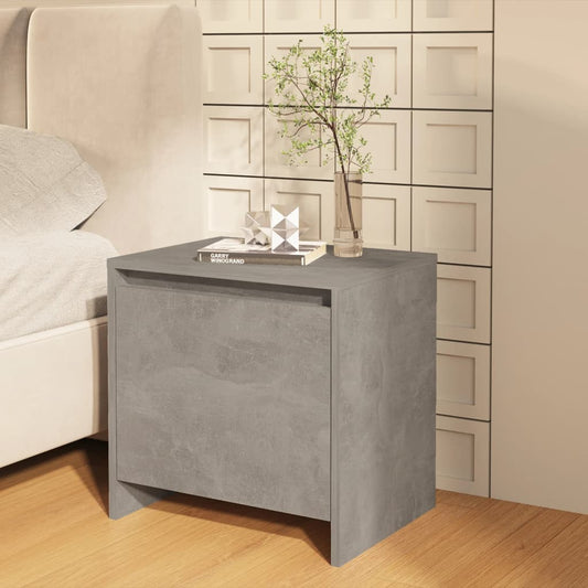 vidaXL Κομοδίνο Γκρι Σκυροδέματος 45x34x44,5 εκ. από Επεξεργ. Ξύλο