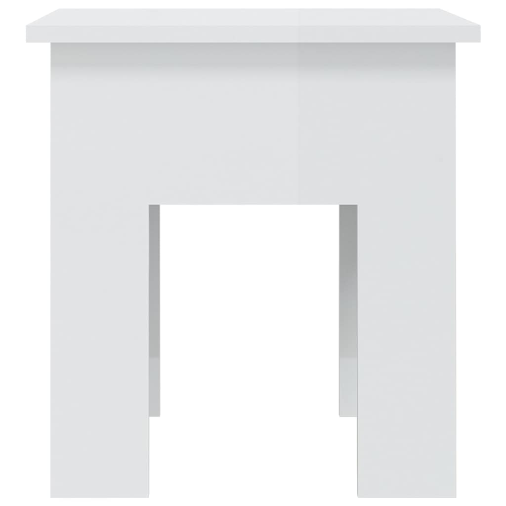 vidaXL Τραπεζάκι Σαλονιού Γυαλ. Λευκό 40x40x42 εκ. Επεξεργ. Ξύλο